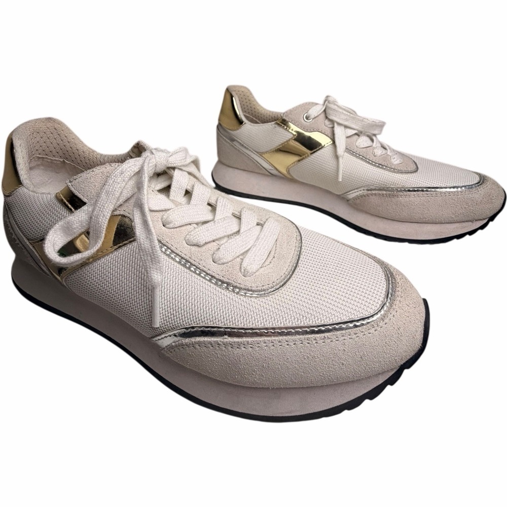 Geox D Doralea A Respira White Gold Comfort Walking Sneakers EU 40 US 10 - Picture 10 of 13